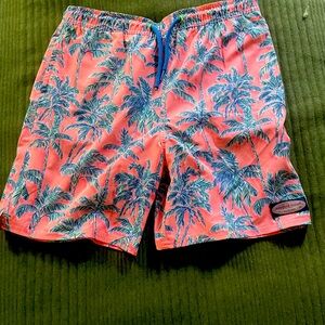 pink with palm trees swiming trunks